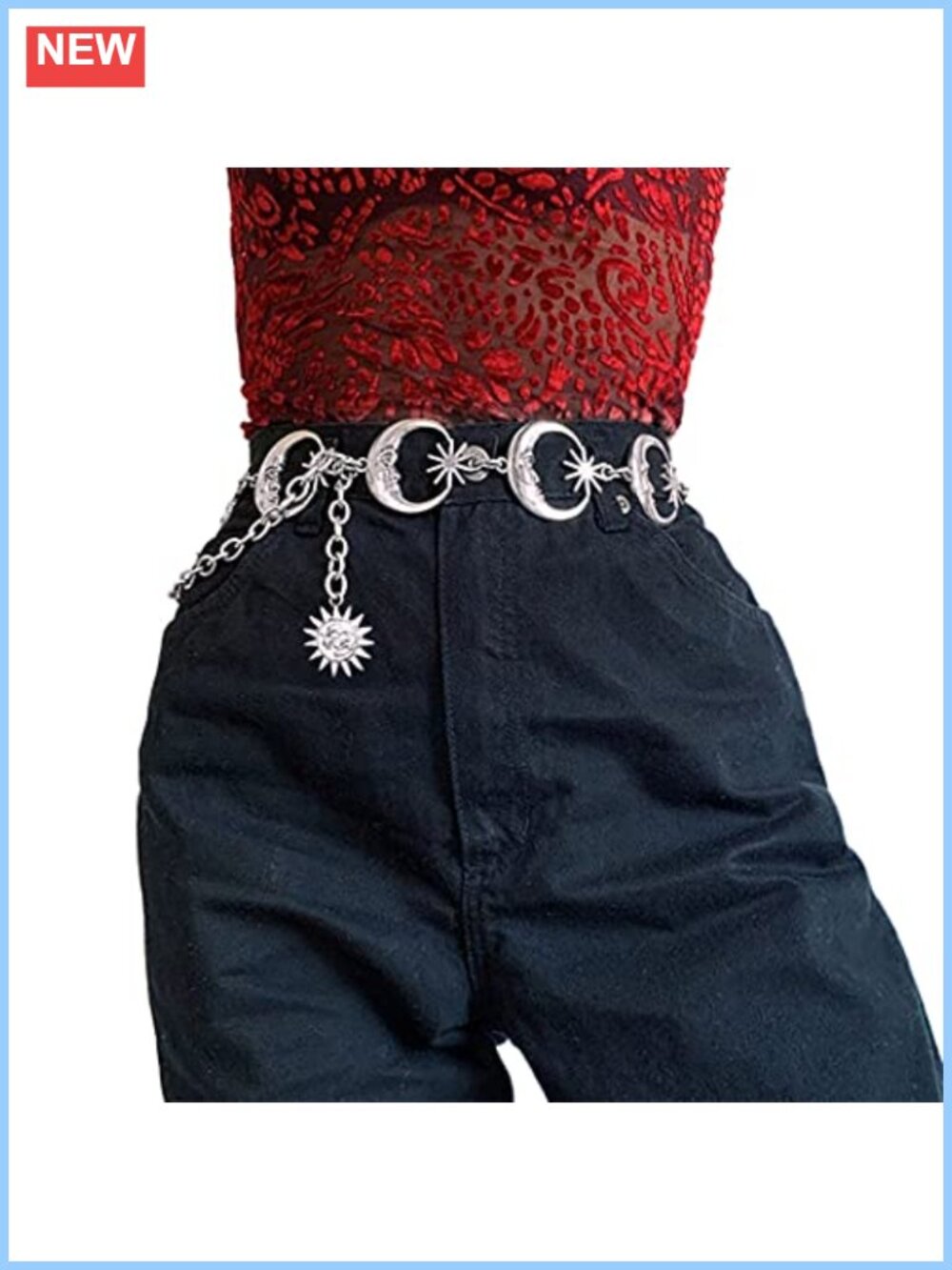 Celestial Moon Star Chain Belt Waist Chain Adjustable Body Jewelry